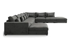 Scandinavian Choice Velour Sofa & Fløyel Sofa-Dubai stor U-modulsofa med divan venstre fløyel 527 cm ekstra dyp Mørkegrå