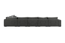 Scandinavian Choice Velour Sofa & Fløyel Sofa-Dubai stor U-modulsofa med divan venstre fløyel 527 cm ekstra dyp Mørkegrå