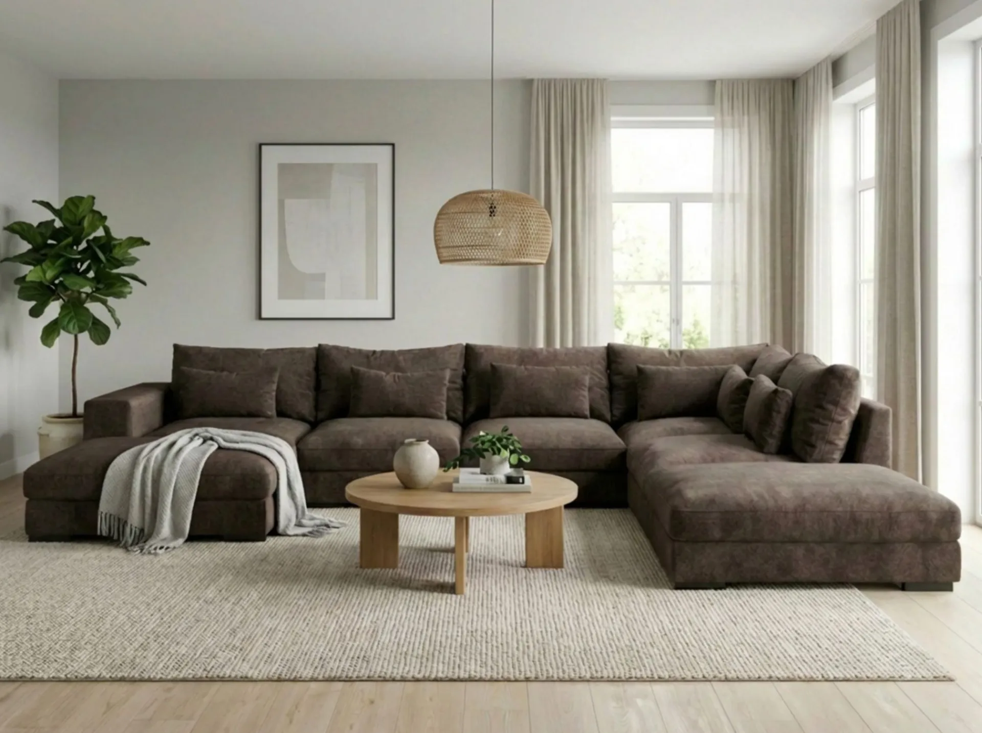 Scandinavian Choice Dubai stor U-sofa modul med divan venstre ekstra dyp i Chenille