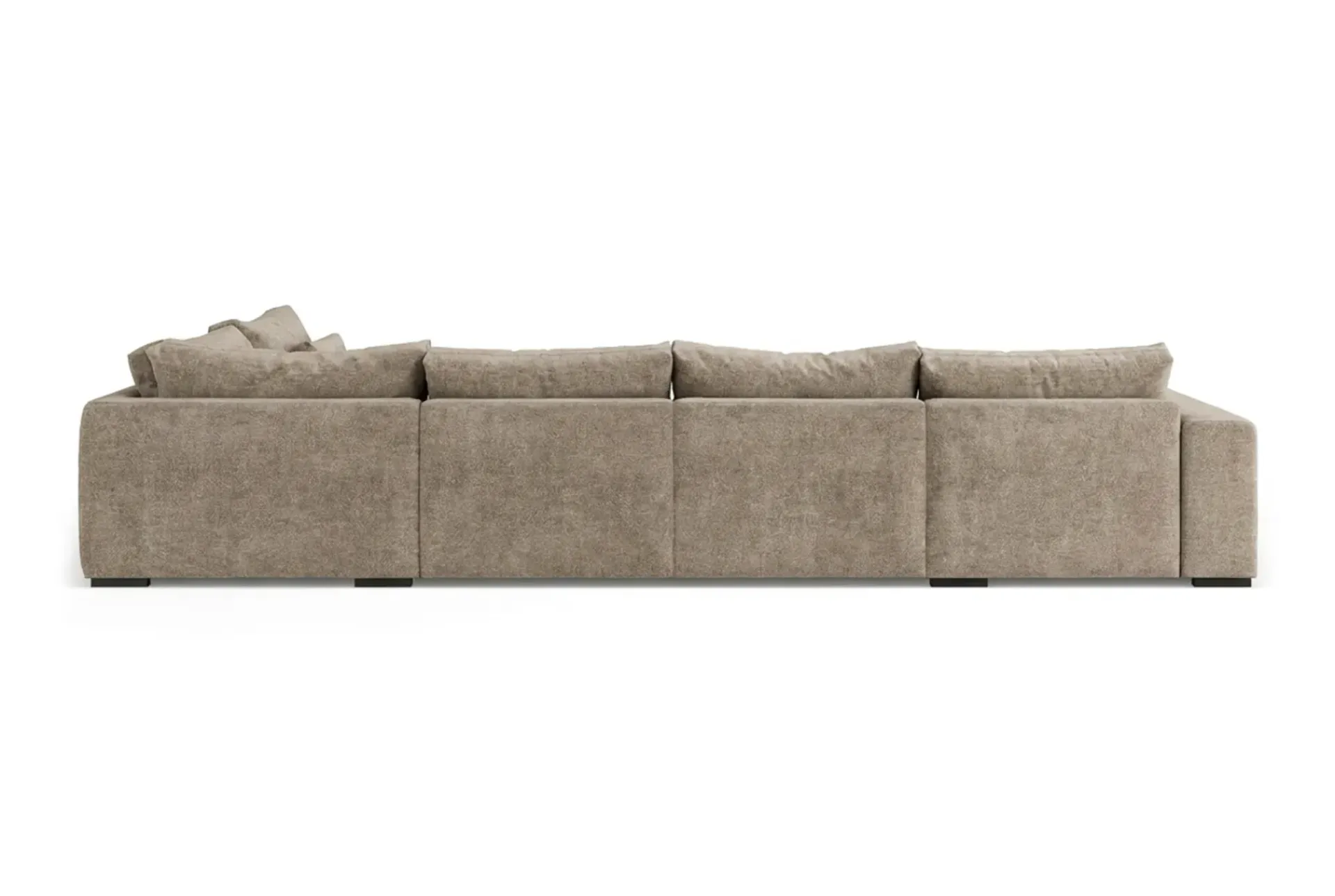 Scandinavian Choice 2 Seter Sofa|Sofa Med Sjeselong-Dubai stor U-sofa modul med divan venstre ekstra dyp i Chenille Brun