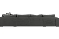 Scandinavian Choice Velour Sofa & Fløyel Sofa-Dubai stor U-sofa modul med divan venstre fløyel ekstra dyp Mørkegrå