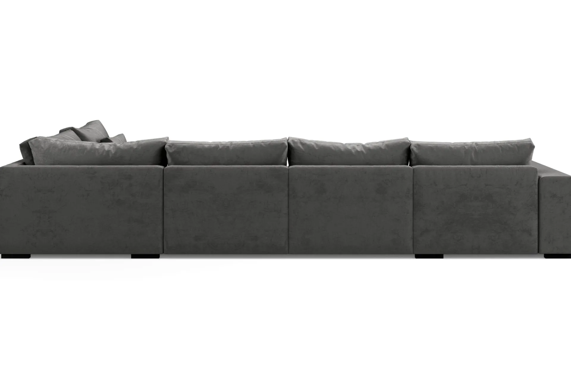Scandinavian Choice Velour Sofa & Fløyel Sofa-Dubai stor U-sofa modul med divan venstre fløyel ekstra dyp Mørkegrå