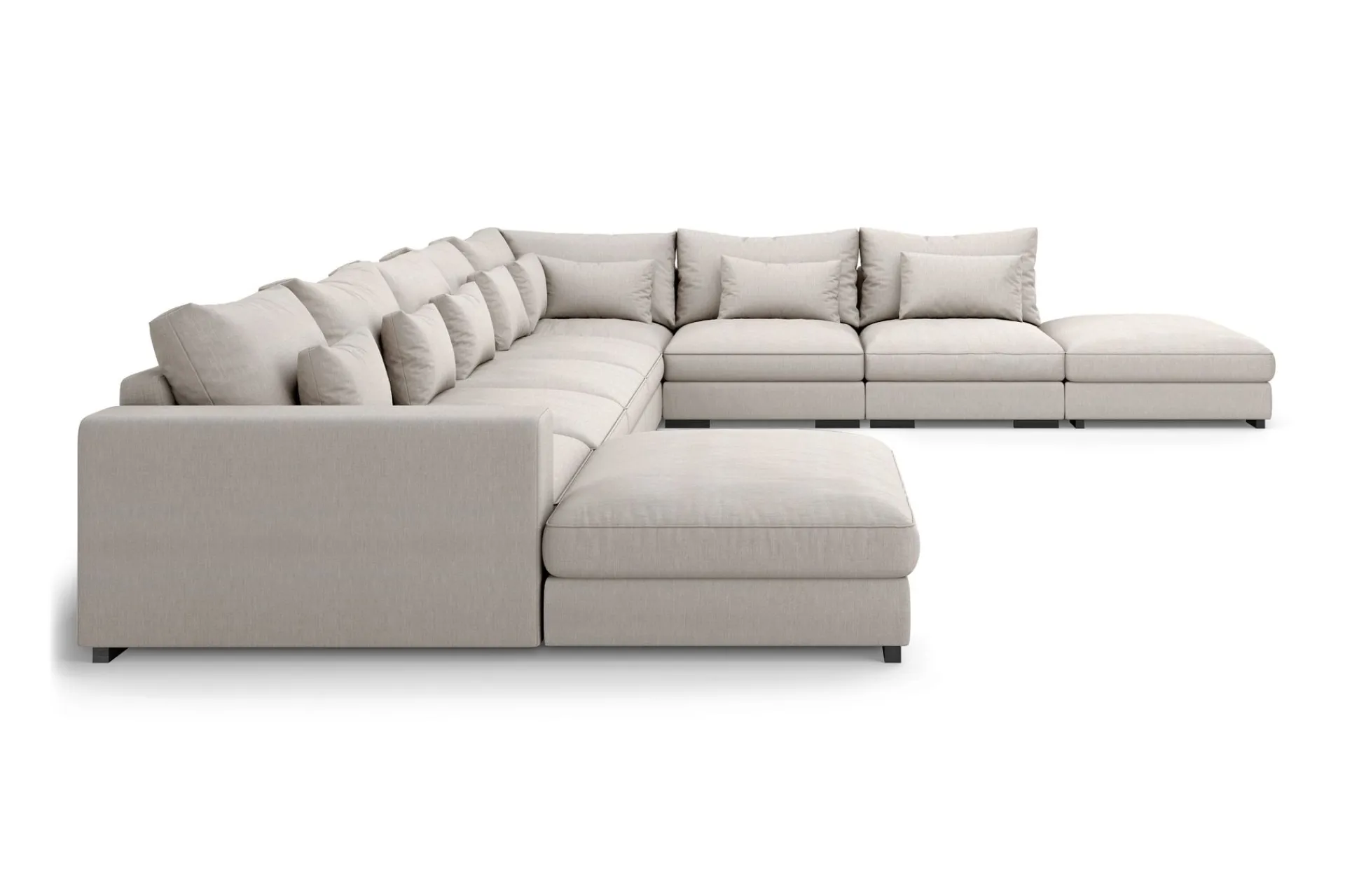 Scandinavian Choice U-Sofa-Dubai U-modulsofa Large med divan venstre ekstra dyp Beige