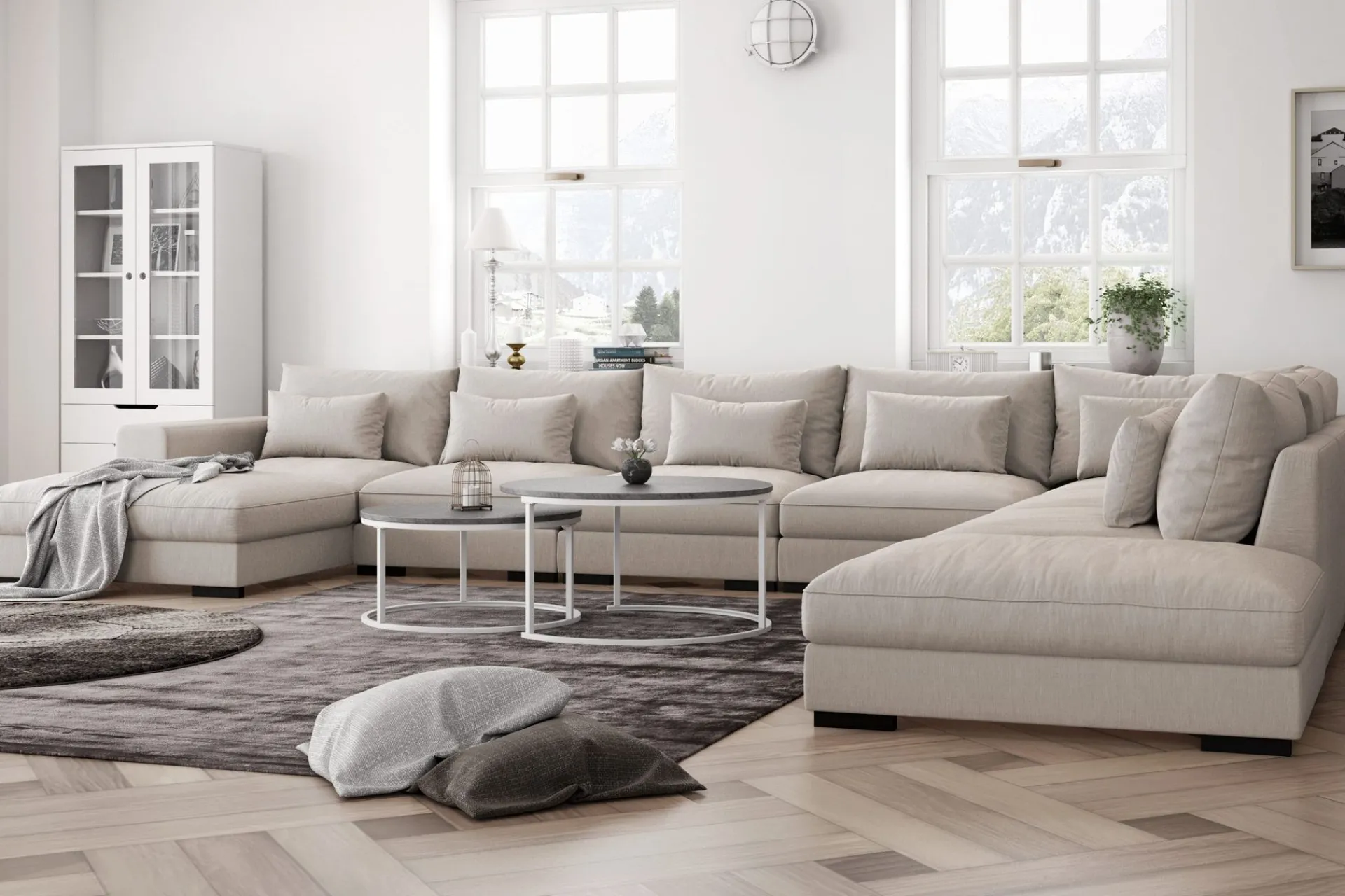 Scandinavian Choice U-Sofa-Dubai U-modulsofa Large med divan venstre ekstra dyp Beige