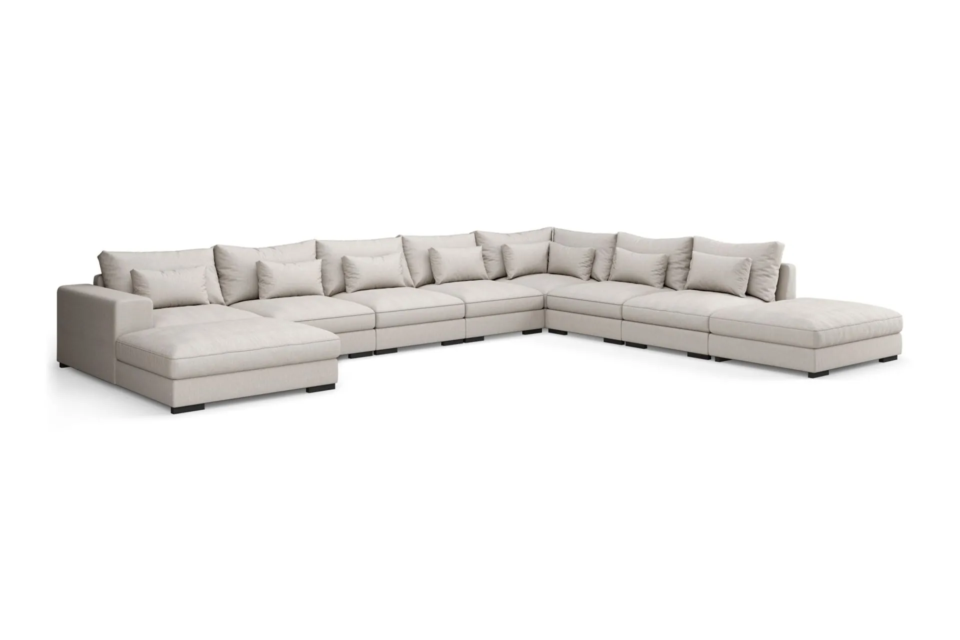 Scandinavian Choice U-Sofa-Dubai U-modulsofa Large med divan venstre ekstra dyp Beige