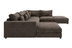 Scandinavian Choice 2 Seter Sofa|Sofa Med Sjeselong-Dubai U-modulsofa med divan høyre ekstra dyp i Chenille Mørkebrun