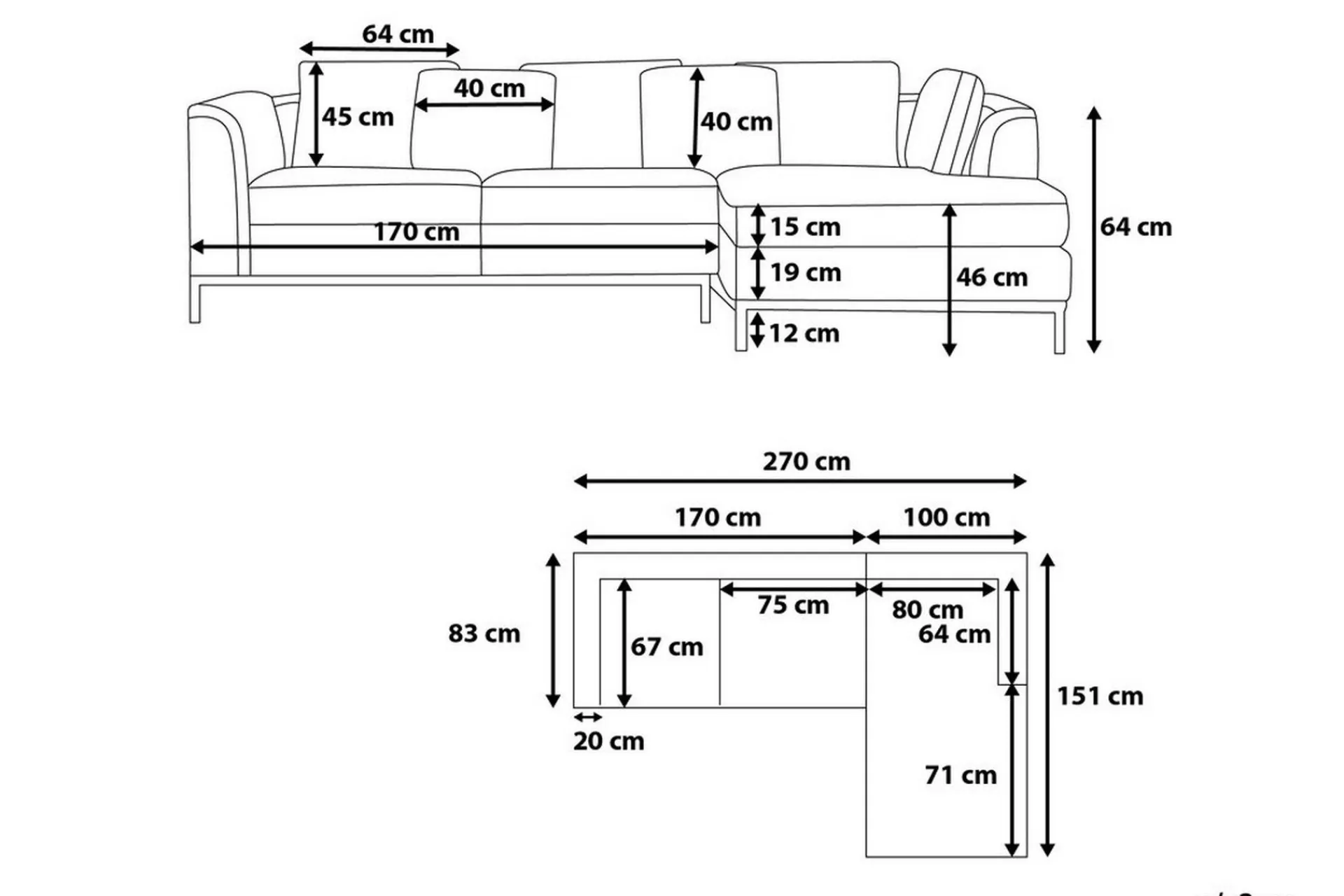 Sofa Med Sjeselong-Dugard Hjørnesofa Venstre Beige