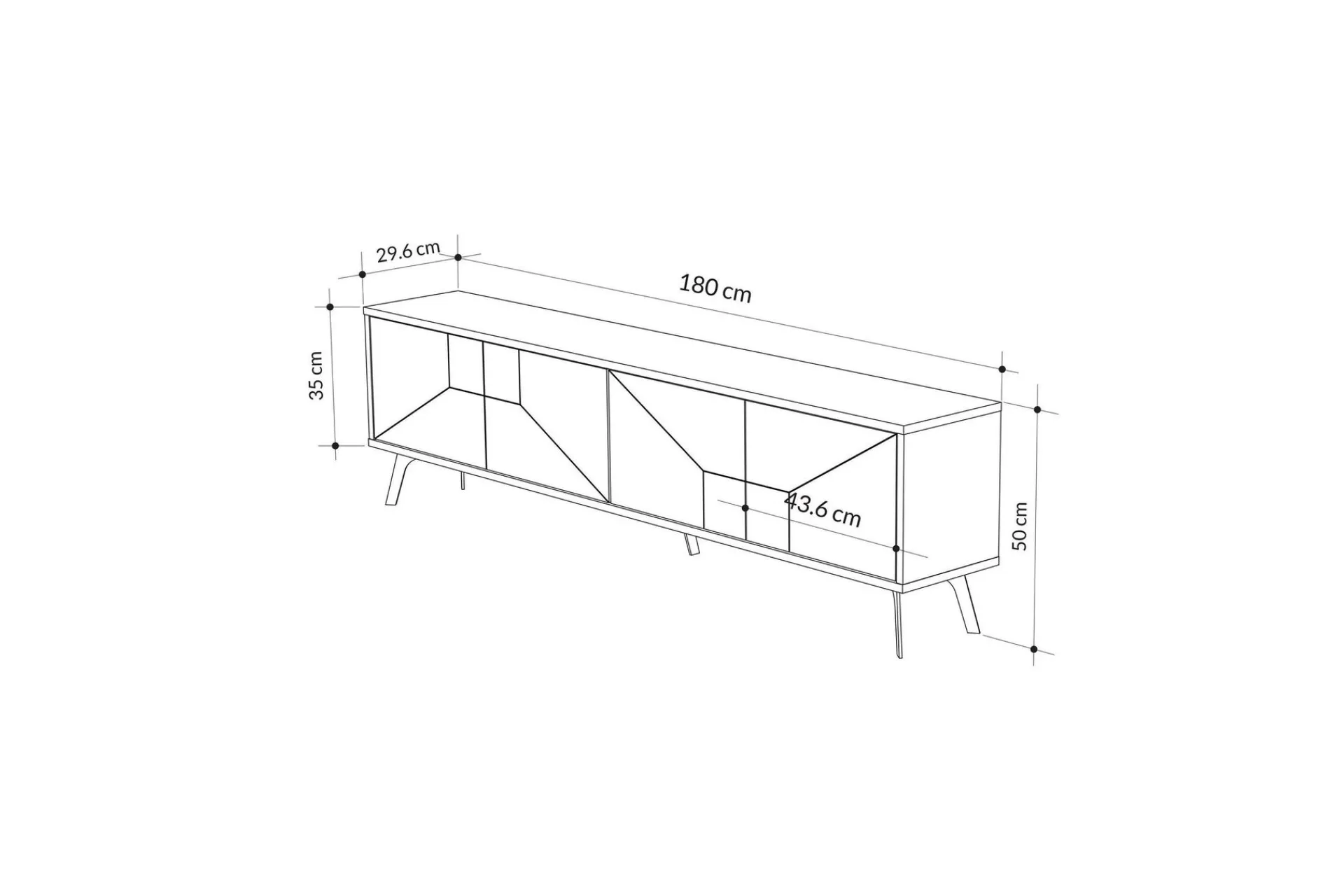 Tv-Benk & Mediabenk-Dune TV-benk 180 cm Antracit