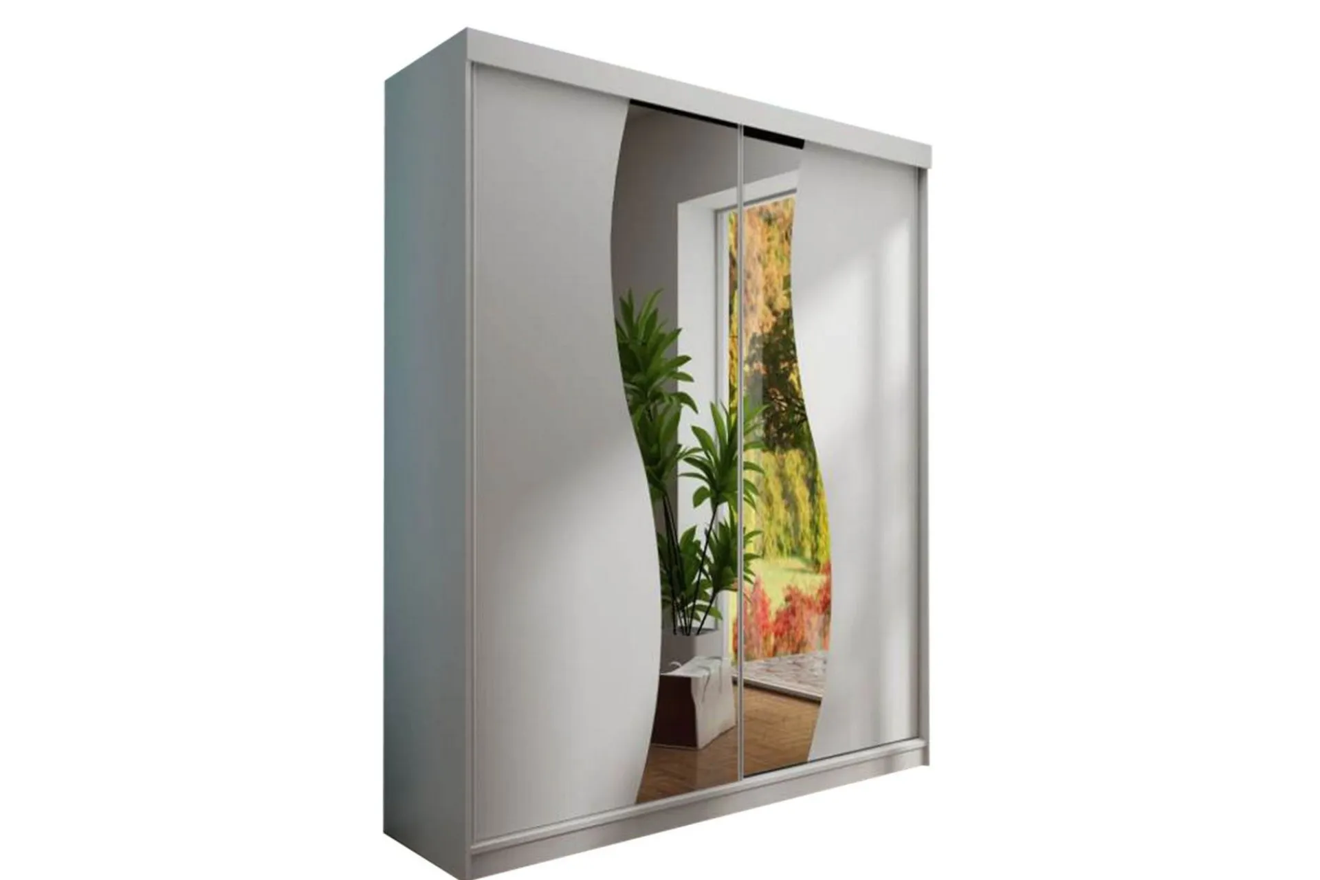 Concept 55 Dunkra Garderobe med Speil LED-belysning RGB 150 cm Bue