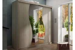 Dunkra Garderobe med Speil LED-belysning Blå 200 cm Bue