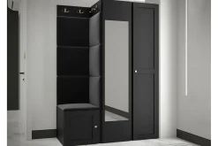 Garderober & Garderobesystem-Dunvegan Garderob m. Spegel Black Svart