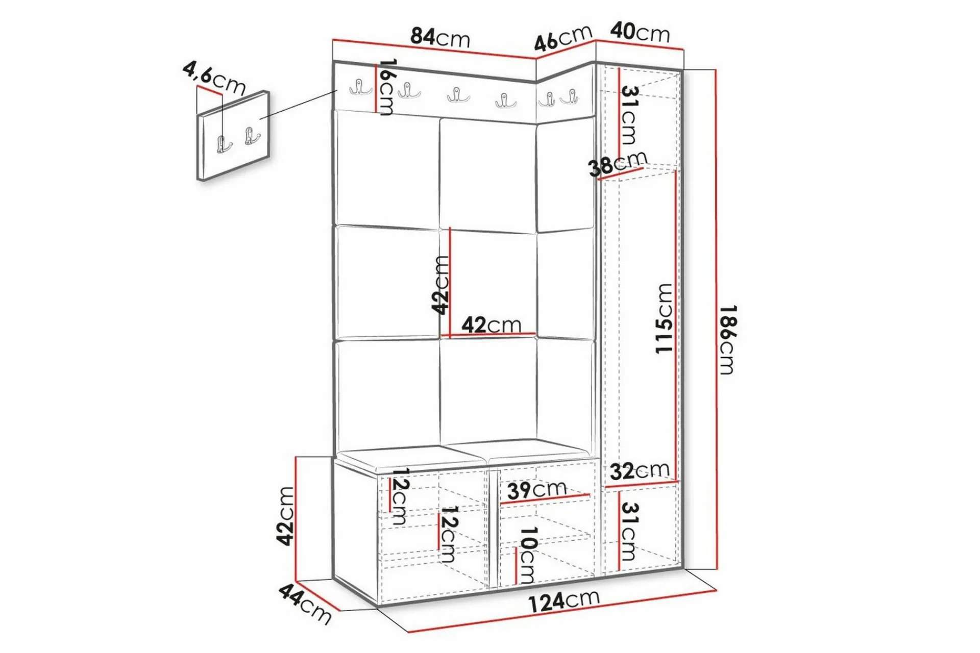 Oppbevaringsskap|Skap-Dunvegan Highboard Black Svart