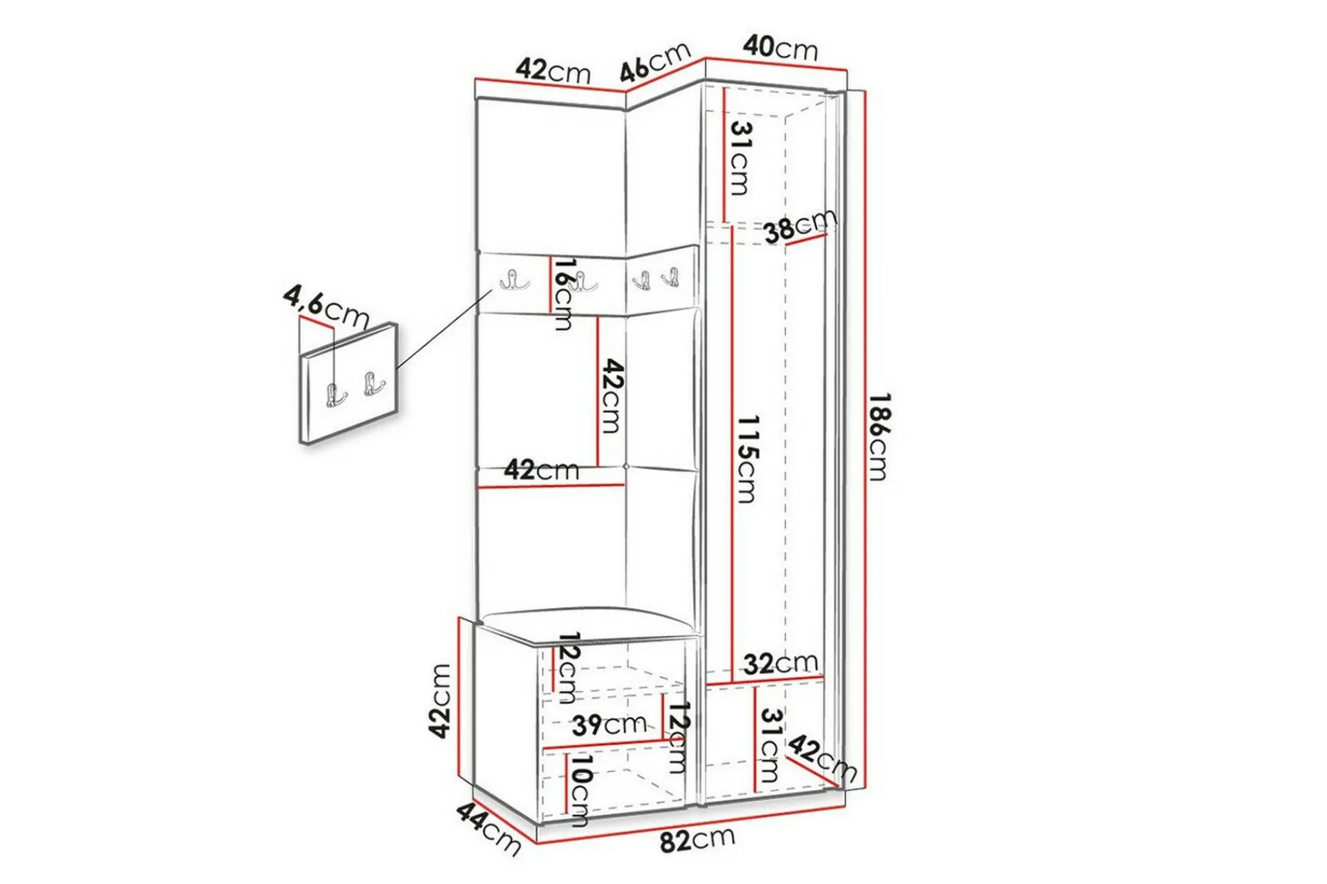Oppbevaringsskap|Skap-Dunvegan Highboard Graphite Grafitt