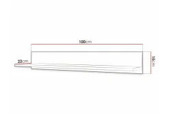 Dunvegan Vägghylla 100x22 cm Black