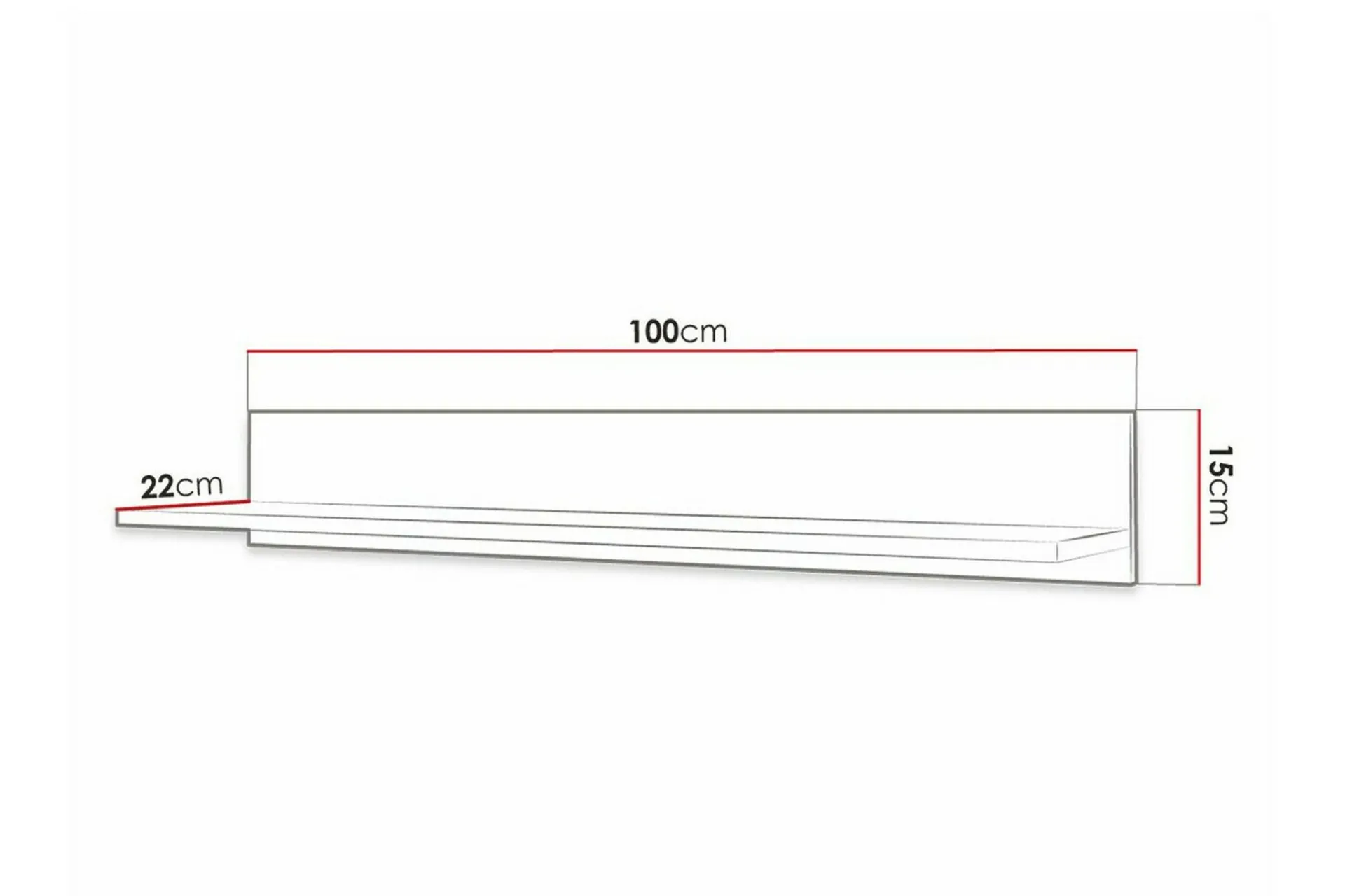 Dunvegan Vägghylla 100x22 cm White