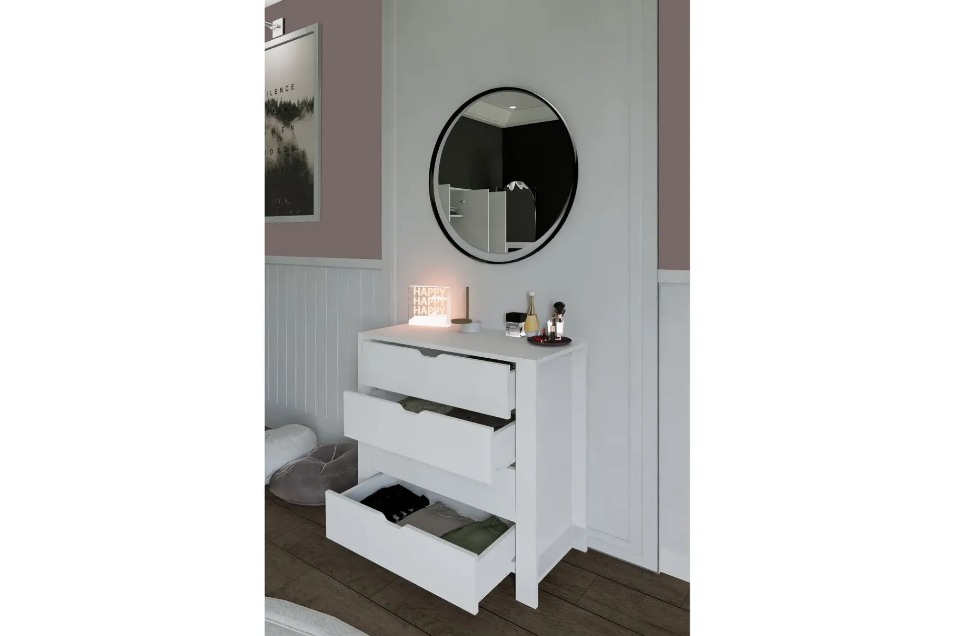 Kommode|Entrekommode-Durusu Kommode 90 cm Hvit