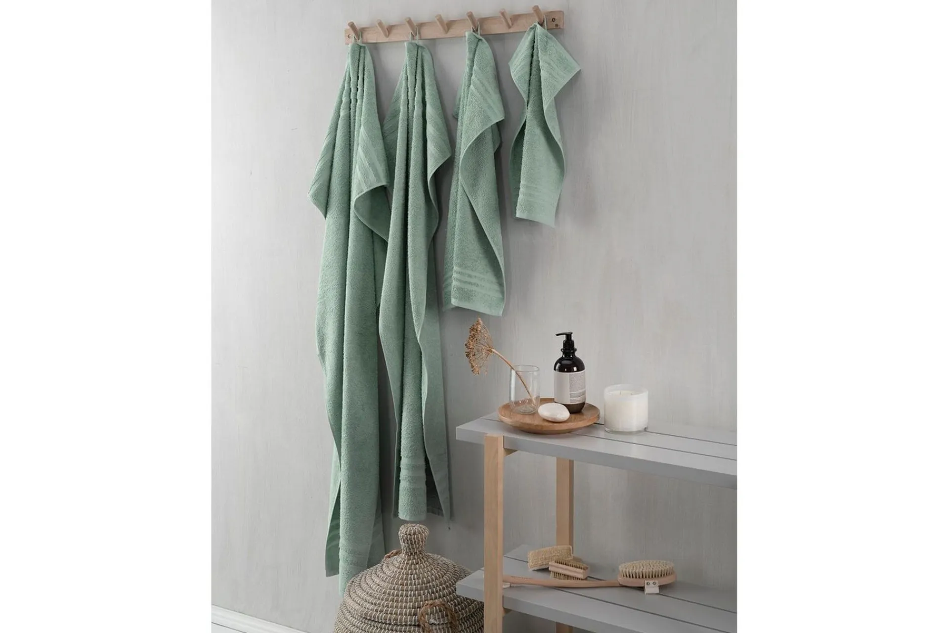 Håndklær-Dusjhåndkle Basic Frotté 65 x 130 cm Grønn