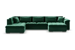 Majestic Furniture Velour Sofa & Fløyel Sofa-Dynir Hjørnesovesofa Divan Høyre Once 40 + Day Sammet 16 + Once 40