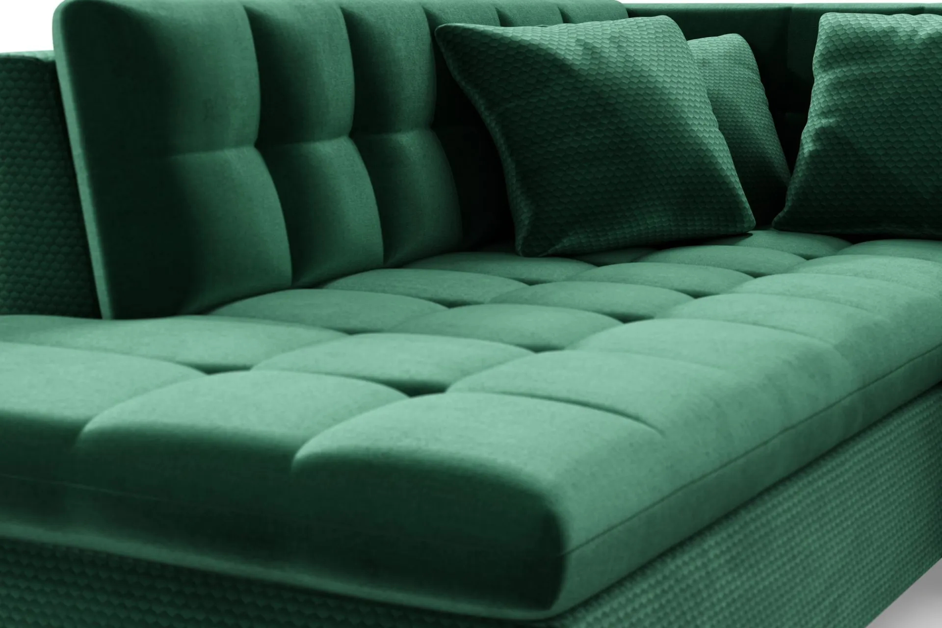 Majestic Furniture Velour Sofa & Fløyel Sofa-Dynir Hjørnesovesofa Divan Høyre Once 40 + Day Sammet 16 + Once 40