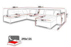 Majestic Furniture Dynir Hjørnesovesofa Divan med Oppbevaring Venstre