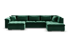 Majestic Furniture Velour Sofa & Fløyel Sofa|Sovesofaer-Dynir Hjørnesovesofa Divan Venstre Once 40 + Day Sammet 16 + Once 40