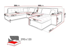 Majestic Furniture Velour Sofa & Fløyel Sofa-Dynir Hjørnesovesofa Divan Venstre Once 17 + Day Sammet 16