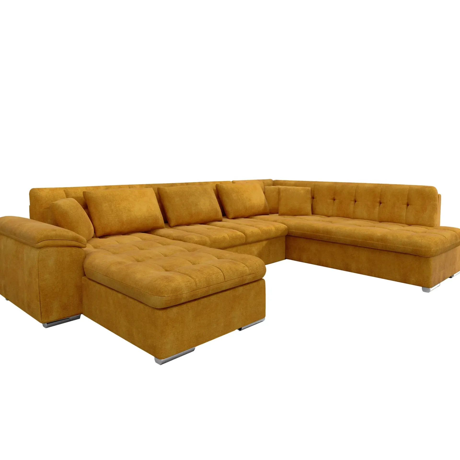 Sovesofaer-Dynir 6-seters U-sofa med Divan Venstre Mustard