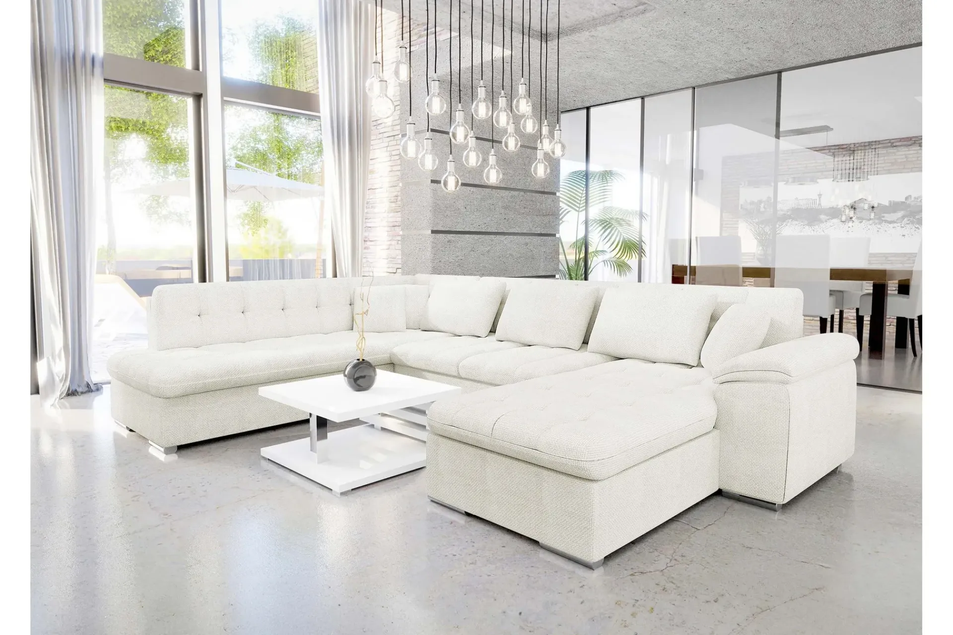 Majestic Furniture Dynir Sofa med Sjeselong og Divan 4-seter