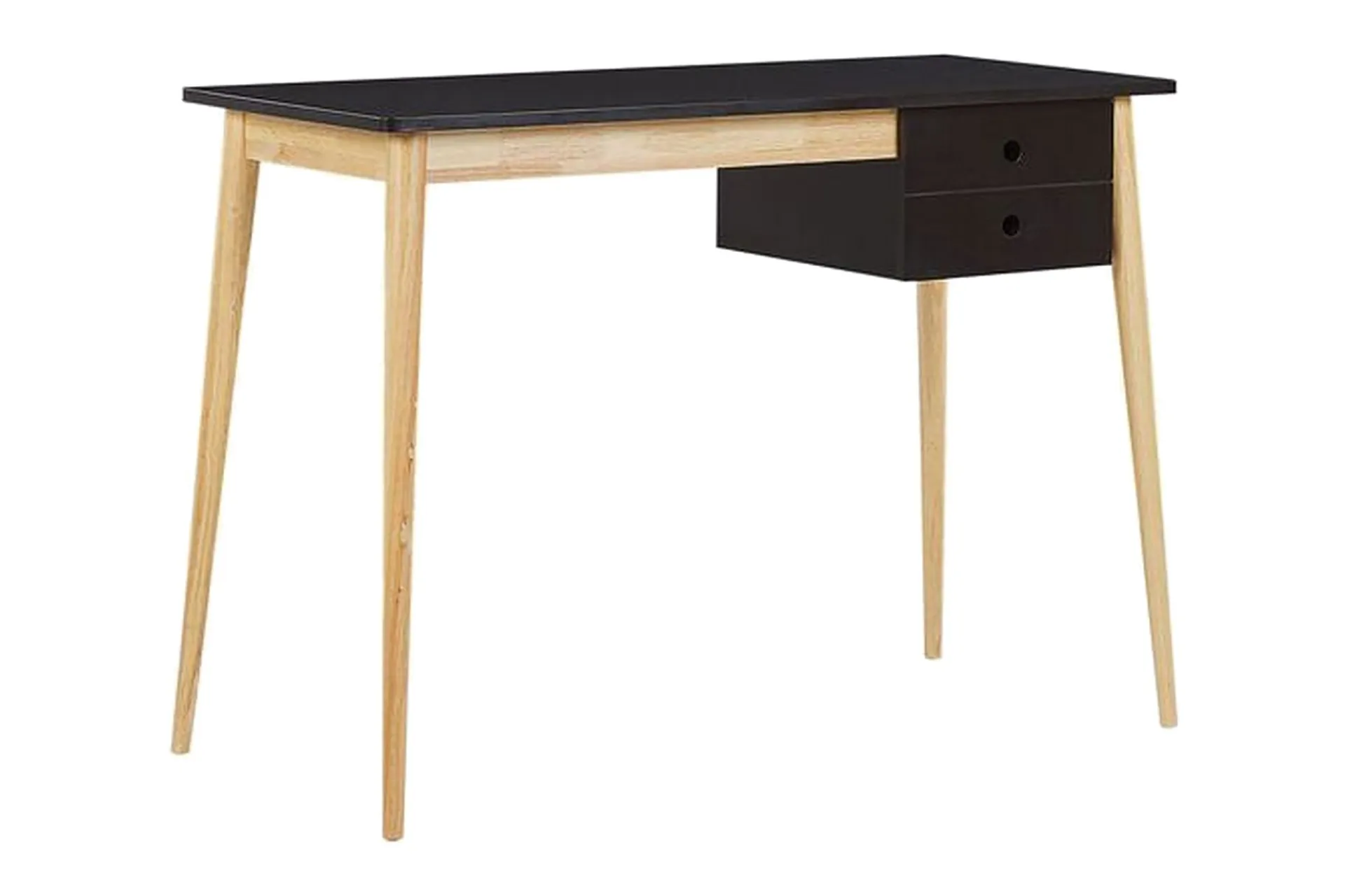 Kontorbord-Ebeme Skrivebord 106 cm med Oppbevaring 2 Skuffer Svart
