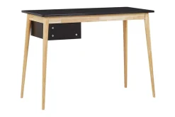 Kontorbord-Ebeme Skrivebord 106 cm med Oppbevaring 2 Skuffer Svart