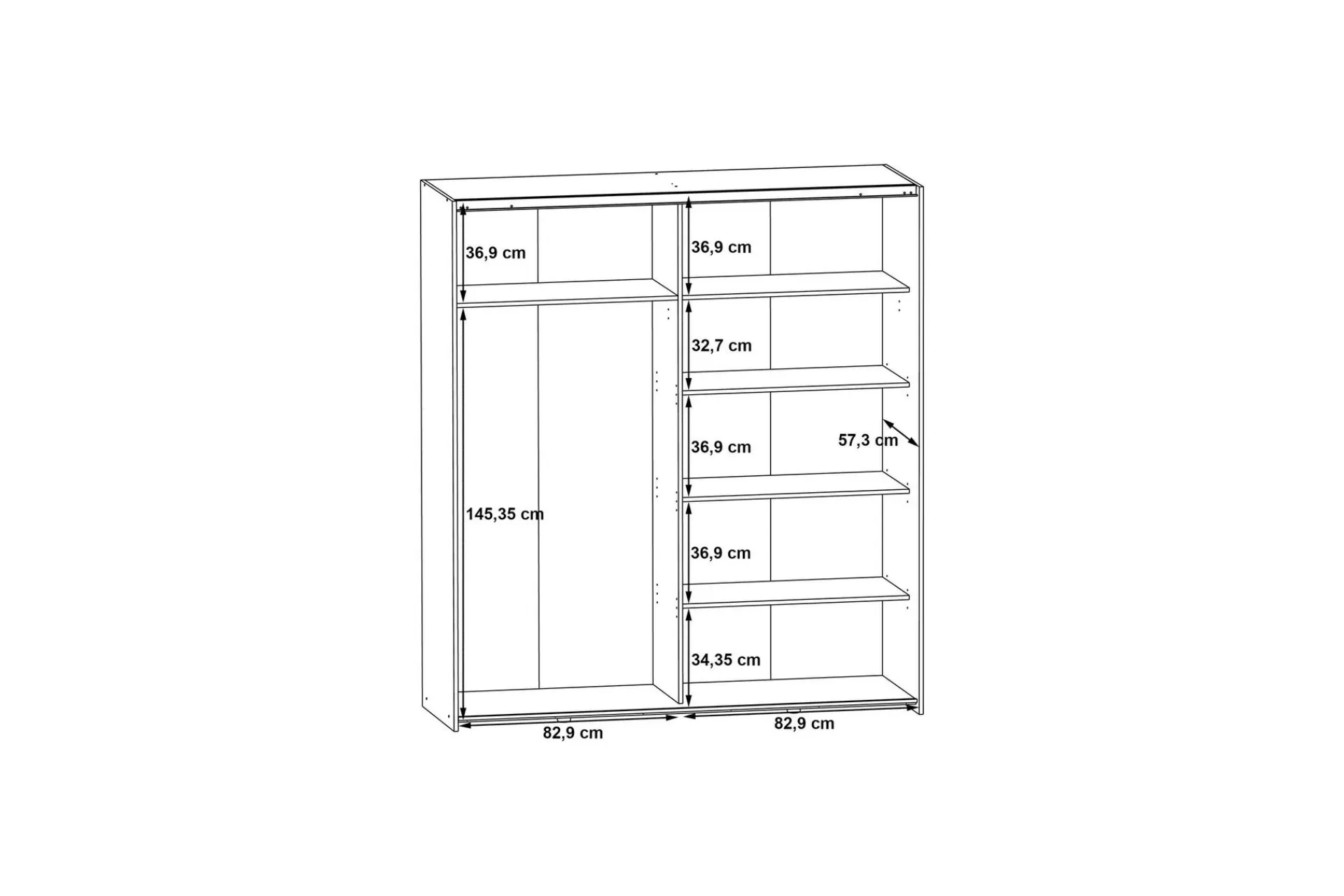 Garderober & Garderobesystem-Edessa Garderobe 62x171 cm Grey