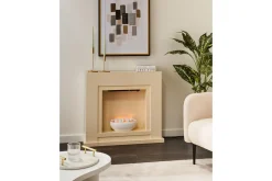 Tillbehør Peiser|Peis Uten Pipe-Elektrisk eldstad Beliani Sahara Beige||White Beige,Hvit