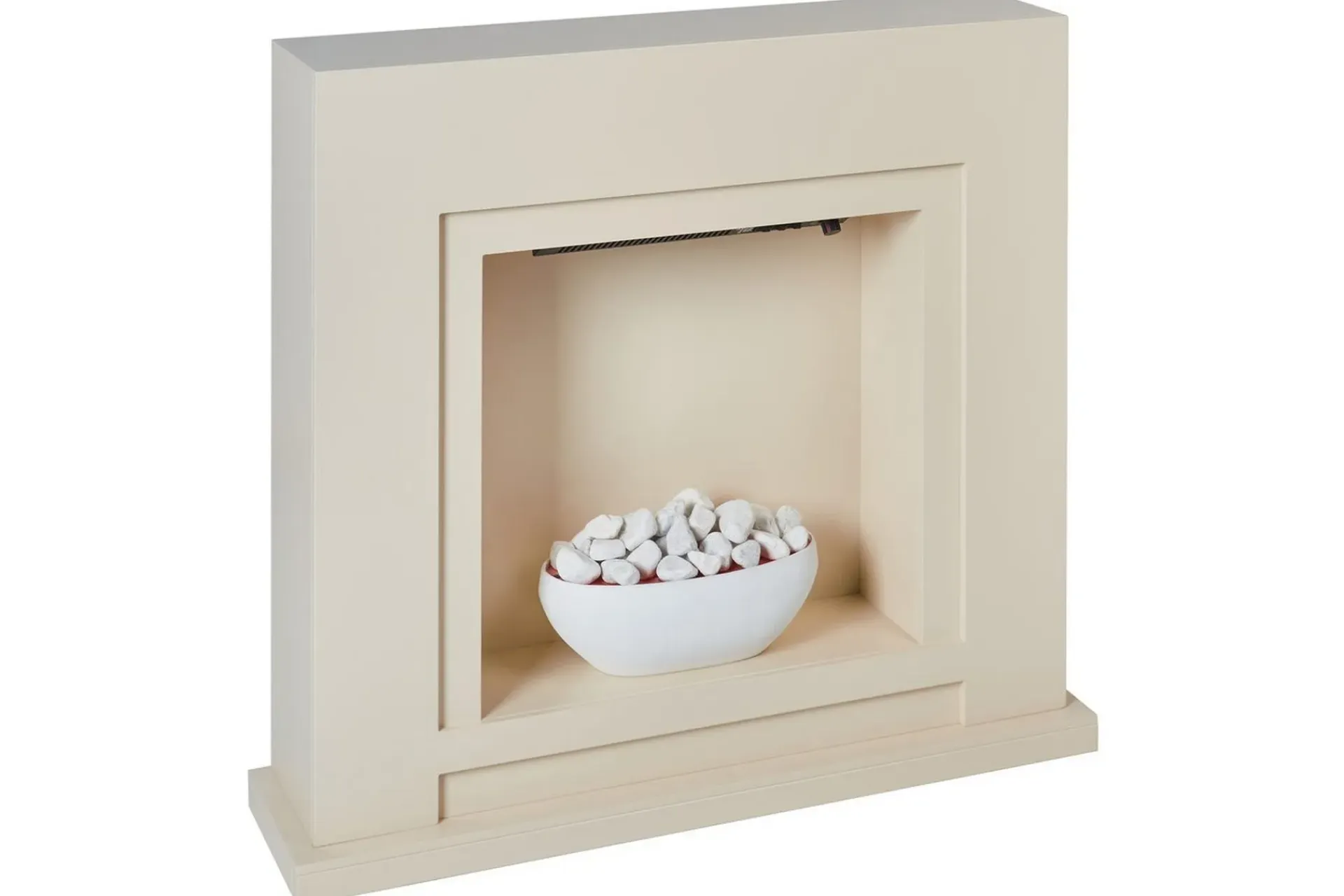 Tillbehør Peiser|Peis Uten Pipe-Elektrisk eldstad Beliani Sahara Beige||White Beige,Hvit