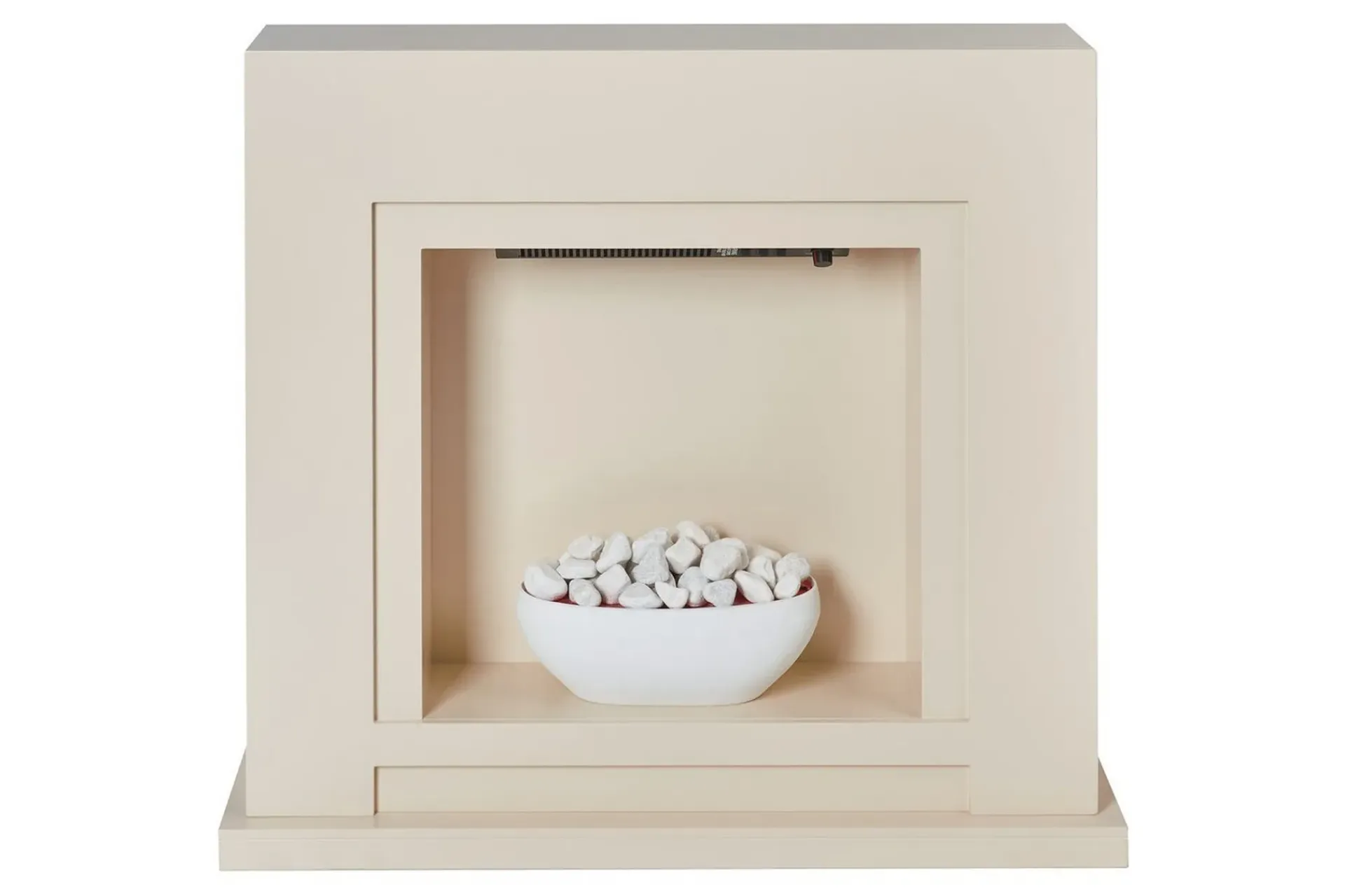 Tillbehør Peiser|Peis Uten Pipe-Elektrisk eldstad Beliani Sahara Beige||White Beige,Hvit