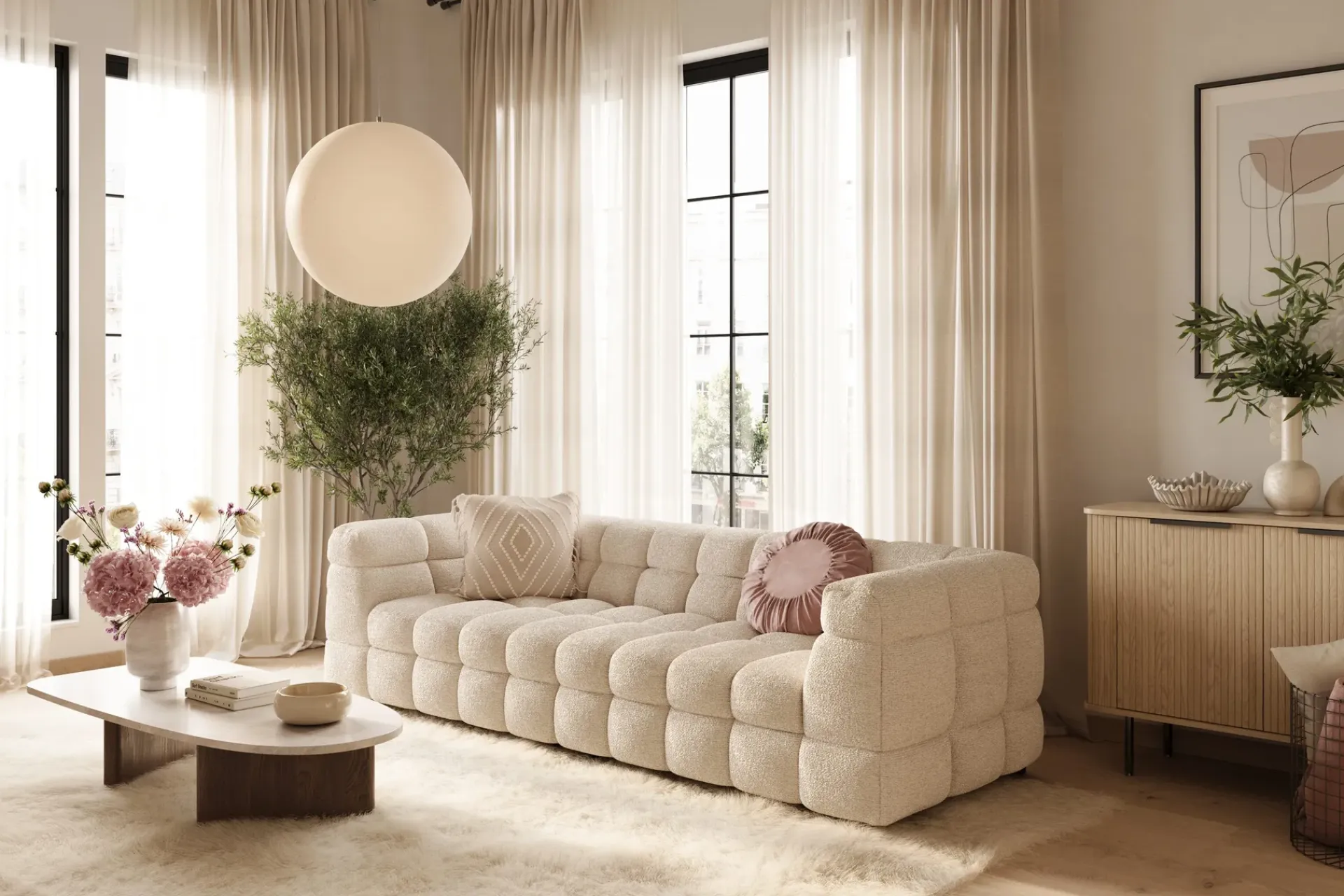 Andrarum 2 Seter Sofa|Sofa Med Sjeselong-Elise 4-seters Sofa Beige