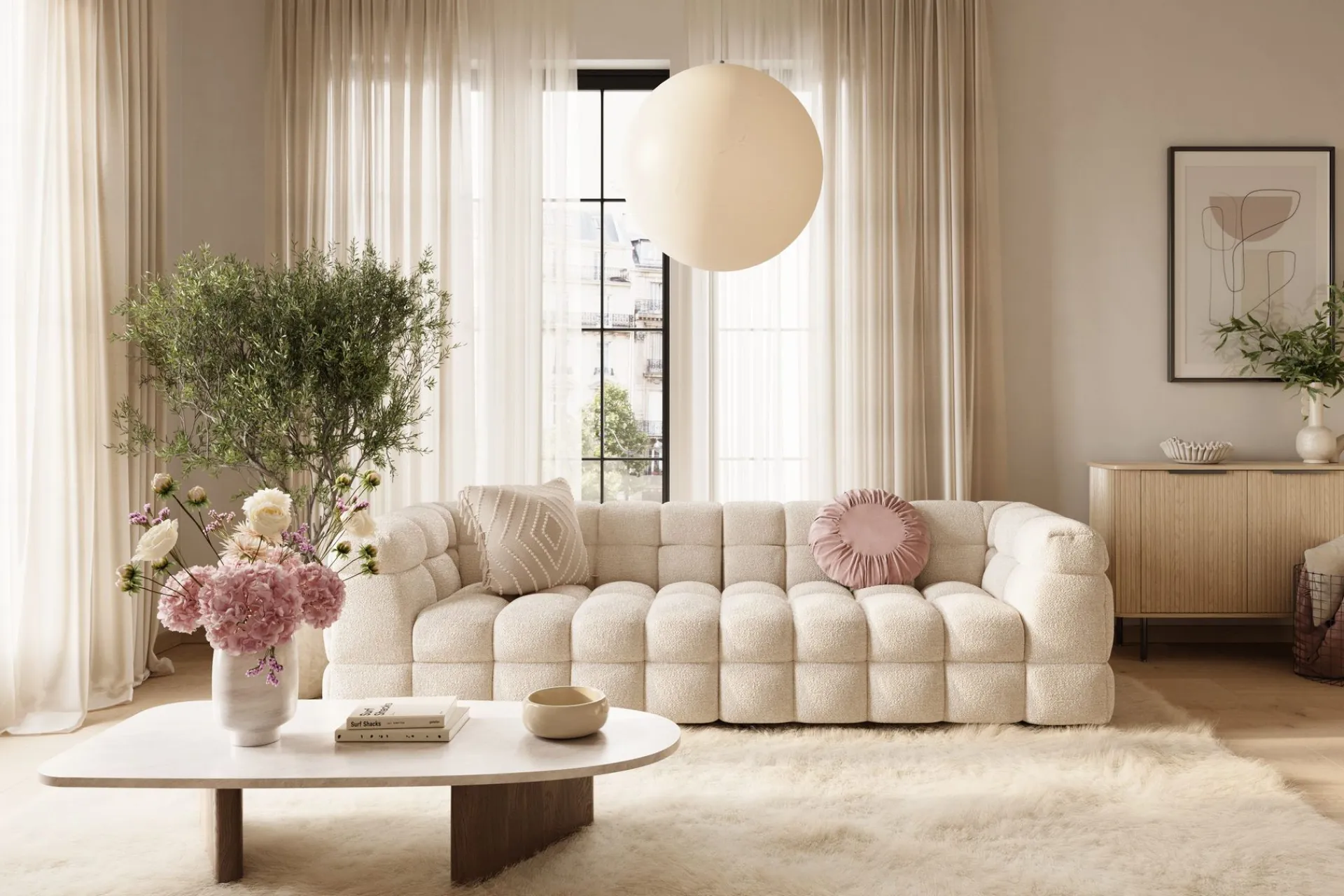 Andrarum 2 Seter Sofa|Sofa Med Sjeselong-Elise 4-seters Sofa Beige