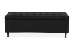 Benk|Sengetilbehør & Sengegavl-Ella Sengebenk 140cm Rutete Svart
