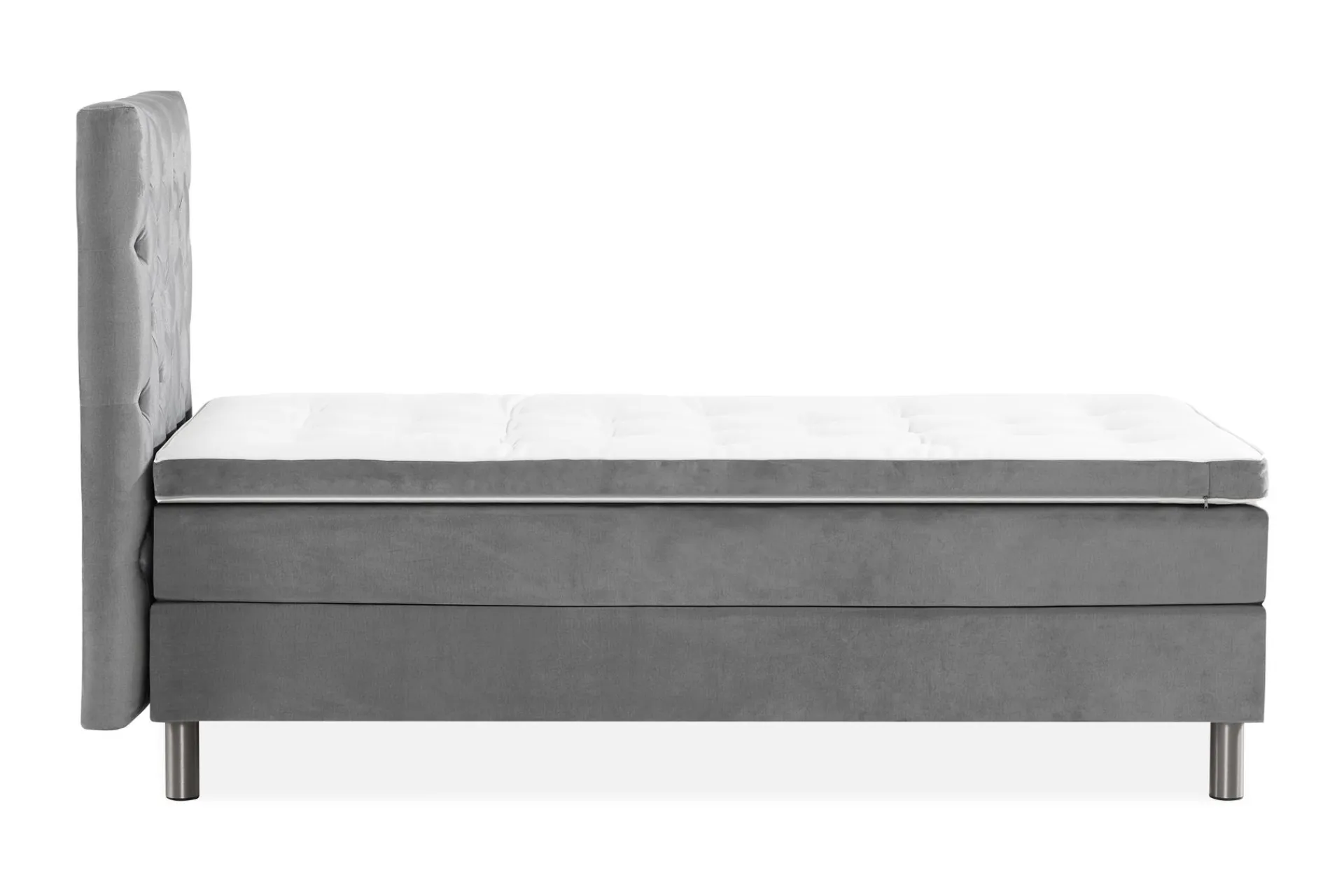 Kontinentalsenger|Komplett Sengepakke-Ella Sengepakke 90x200cm Dypheftet Sengegavl Lysegrå