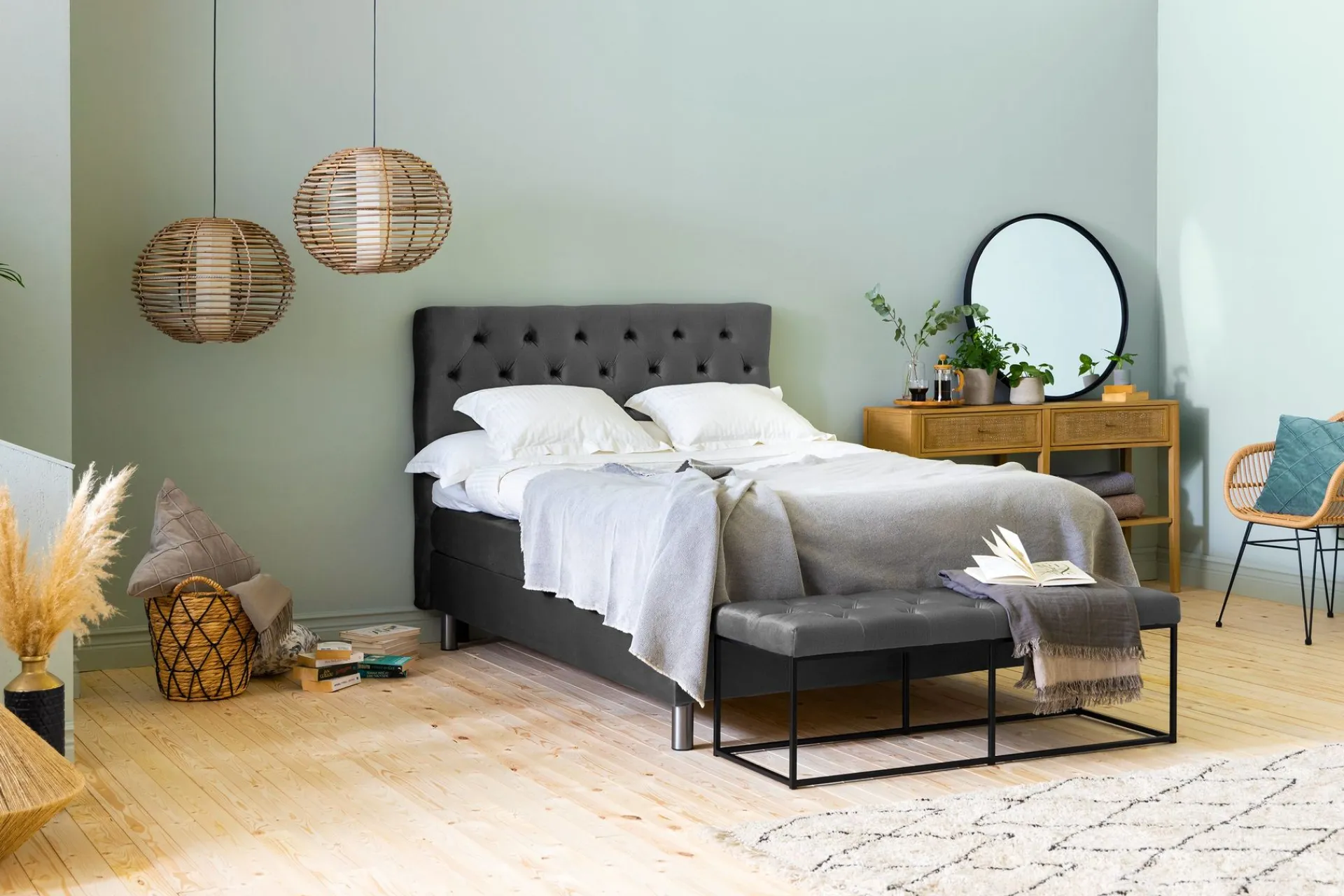 Entrebenk|Benk-Ella Sittebenk 120cm Dypheftende Mørkegrå