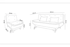 Velour Sofa & Fløyel Sofa-Elsis Sovesofa 3-seter Lilla
