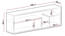 Vegghylle-Elvaren Vegghylle 105 cm