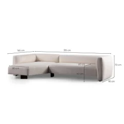 Sofa Med Sjeselong-Elvaris 4-seters sofa med Sjeselong Hvit