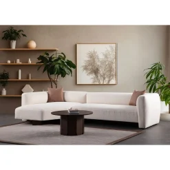 Sofa Med Sjeselong-Elvaris 4-seters sofa med Sjeselong Hvit