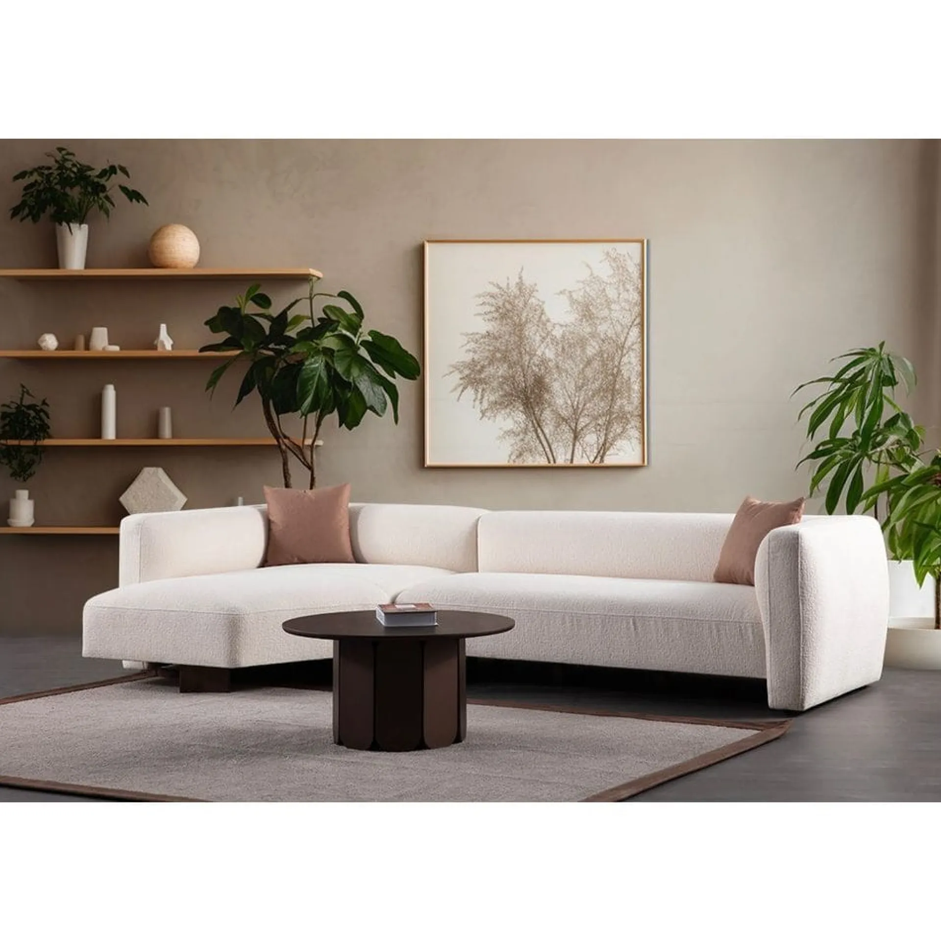 Sofa Med Sjeselong-Elvaris 4-seters sofa med Sjeselong Hvit
