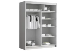Garderober & Garderobesystem|Knaggerekke-Emet Garderobe med Speil 150x200 cm Hvit