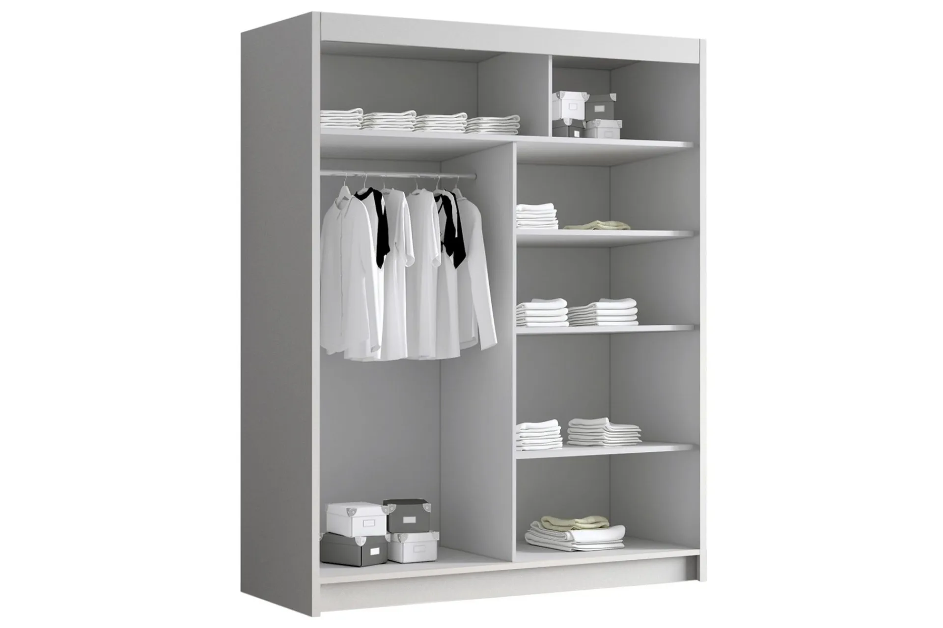 Garderober & Garderobesystem|Knaggerekke-Emet Garderobe med Speil 150x200 cm Hvit