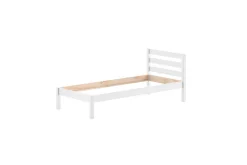 Barneseng & Juniorseng-Enkeltseng og matchende sammenrullbar ryggelamellbunn Pino Mezzanine 90 x 200 cm Hvit