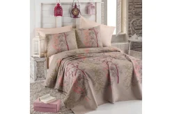 Sengeteppe-Eponj Home Sengeteppe Dobbelt 200x235+Laken+2 Putetrekk Beige,Flerfärgad