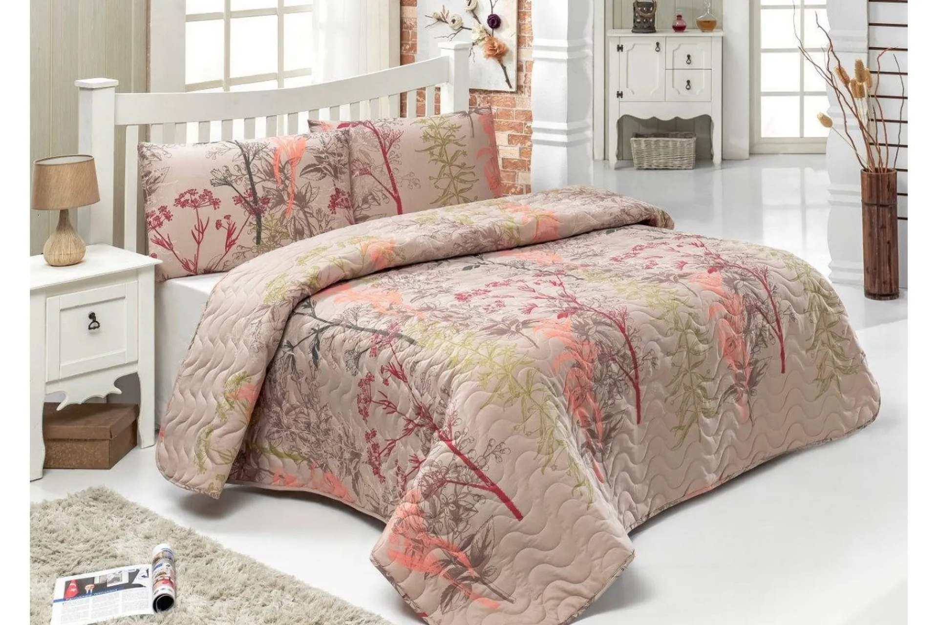 Sengetøysett & Dynetrekksett|Sengeteppe-Eponj Home Sengeteppe Enkelt 160x220+Putetrekk Quiltet Flerfärgad
