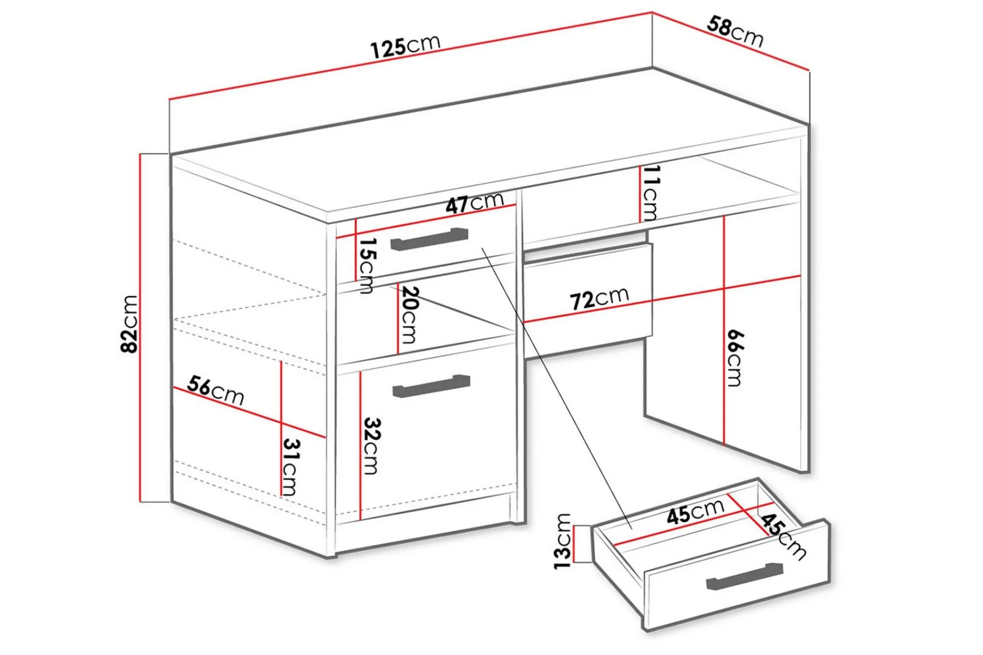 Scandinavian Choice Escaldes Skrivebord 125 cm